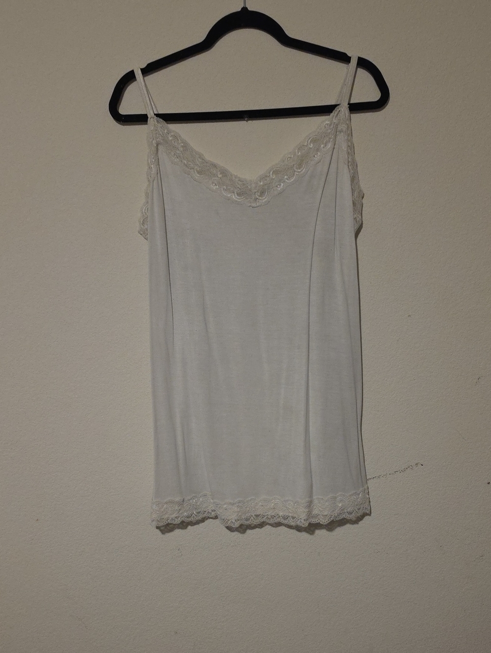 Lace Trim White Camisole Tank Top